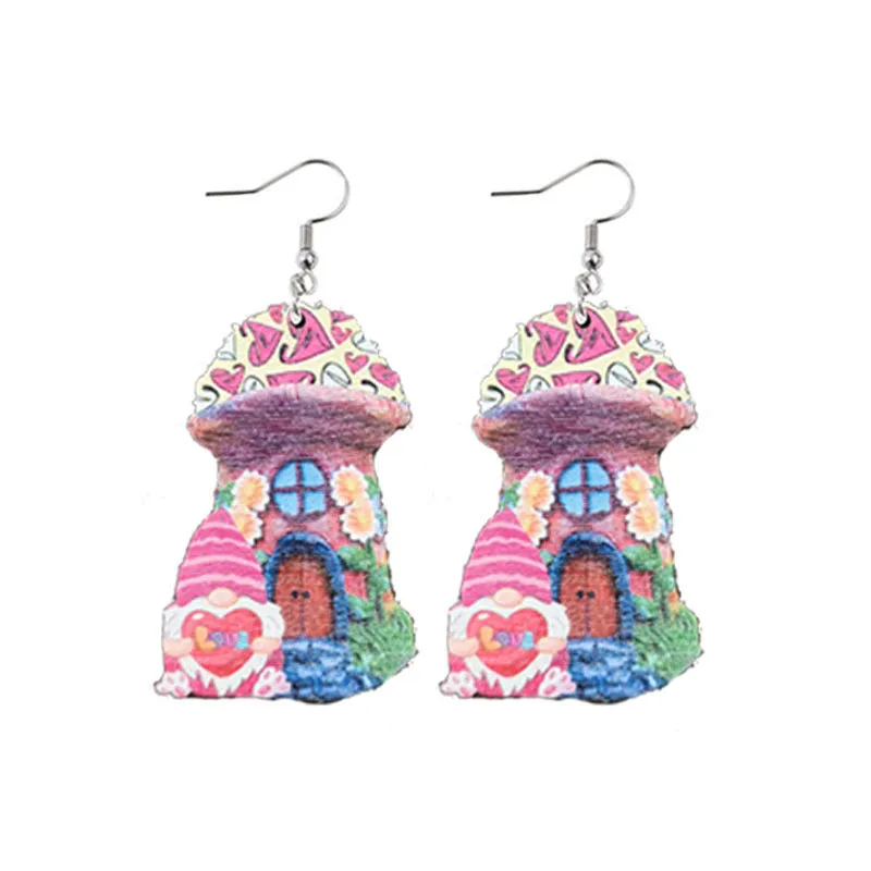 Wholesale Valentine's Day Love Wooden Earrings