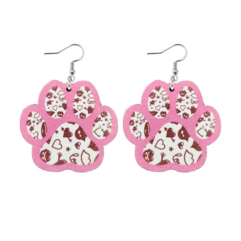 Wholesale Valentine's Day Love Wooden Earrings