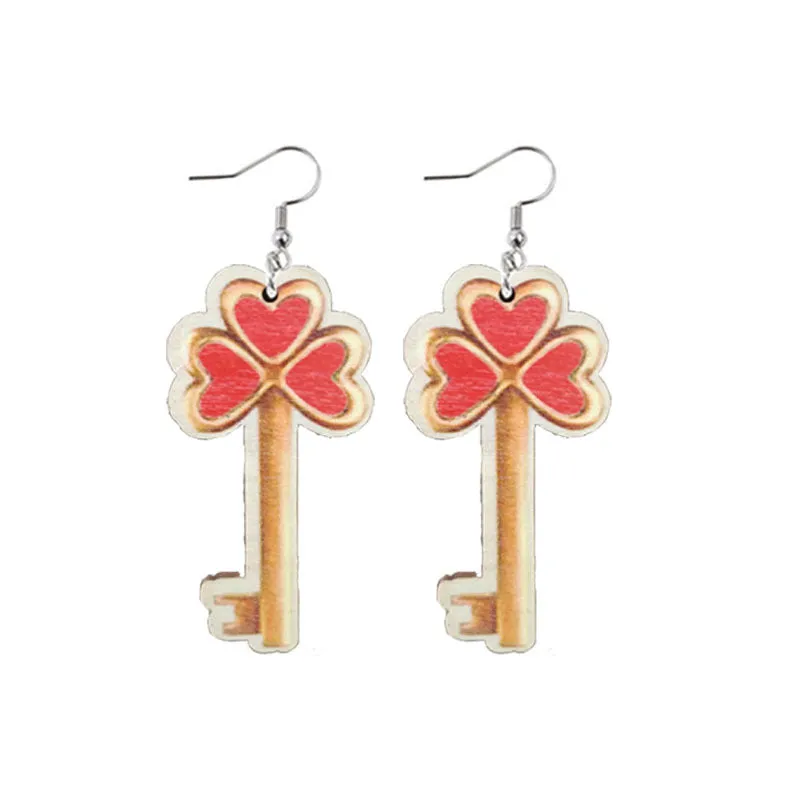 Wholesale Valentine's Day Love Wooden Earrings