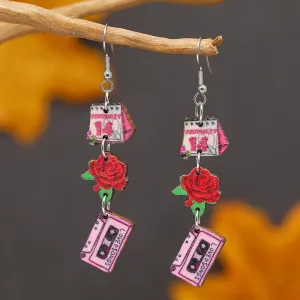 Wholesale Valentine's Day Personalized Printed Wooden Earrings