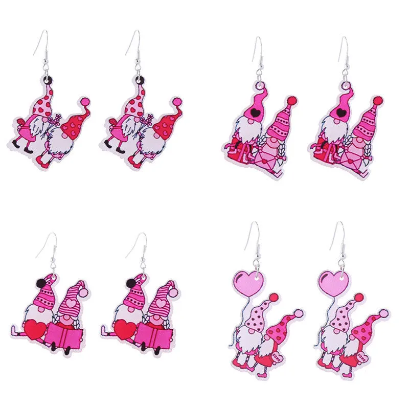 Wholesale Valentine's Day Pink Tape Love Balloon Acrylic Earrings