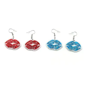 Wholesale Valentine's Day Red Lips Acrylic Earrings