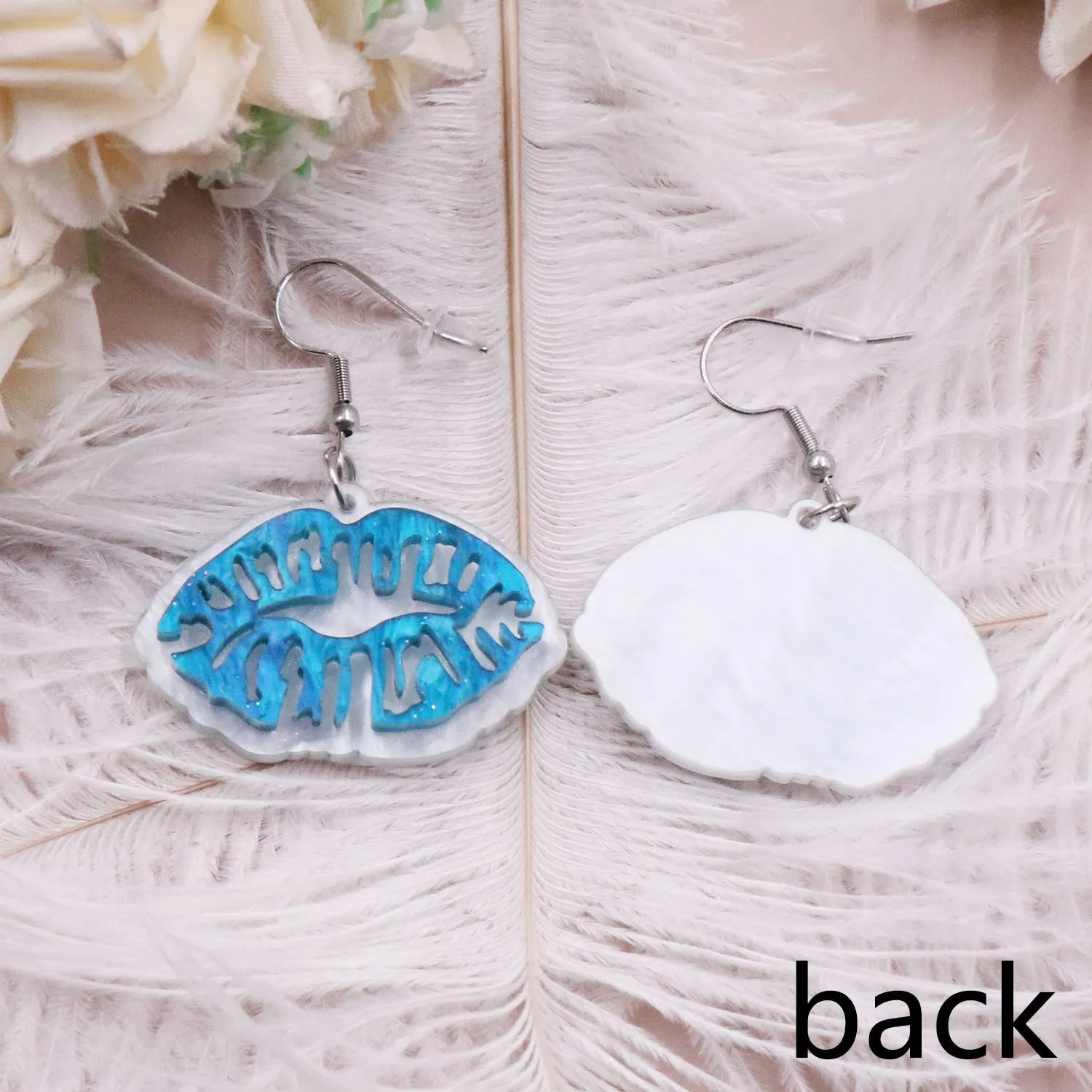 Wholesale Valentine's Day Red Lips Acrylic Earrings