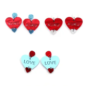 Wholesale Valentine's Day Red Love Letters Acrylic Earrings