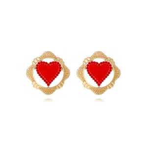 Wholesale Valentine's Day Rhinestone Heart Earrings