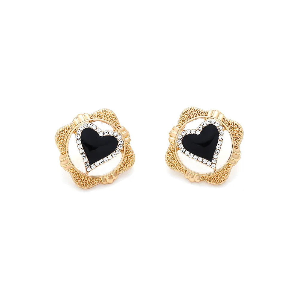 Wholesale Valentine's Day Rhinestone Heart Earrings