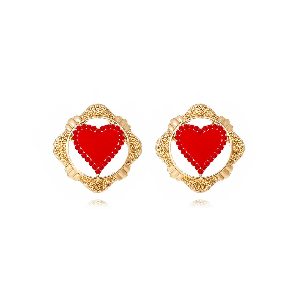 Wholesale Valentine's Day Rhinestone Heart Earrings