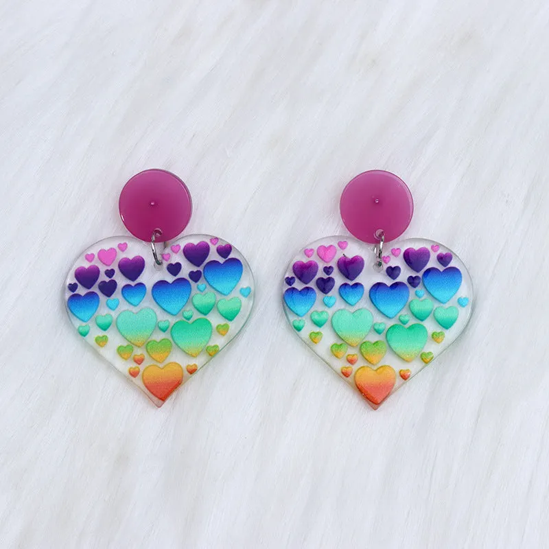 Wholesale Valentine's Day Rose Red Heart Stud Earrings