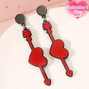 Wholesale Valentine's Day Series Heart Long Acrylic Earrings