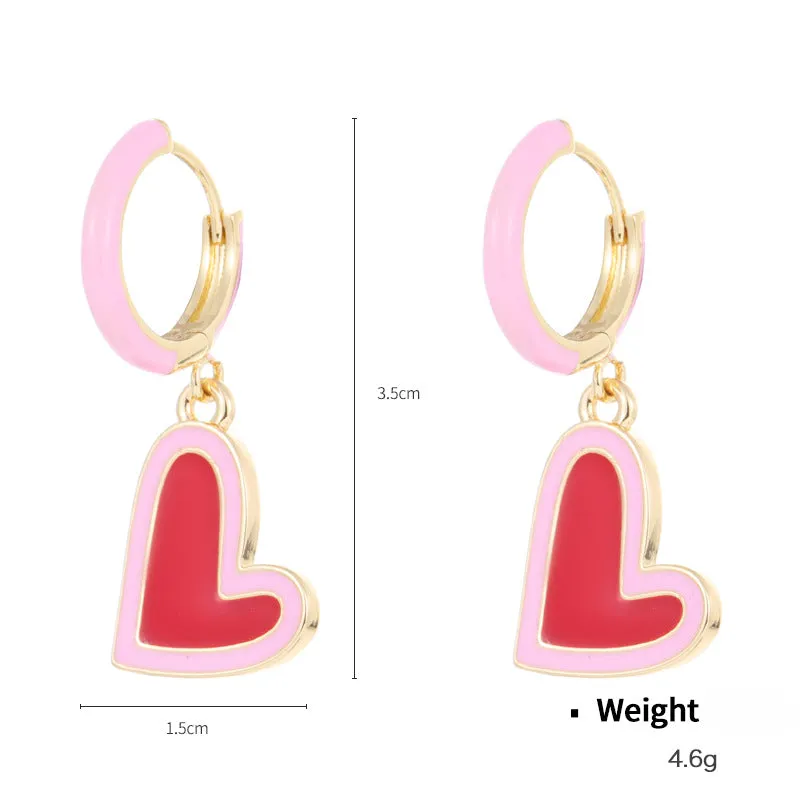 Wholesale Valentine's Day Series Pink Love Earrings Set