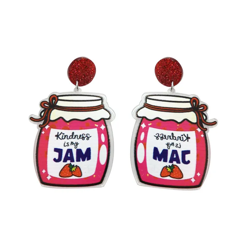 Wholesale Valentine's Day Sweet Cone, French Fries, Love Acrylic Earrings