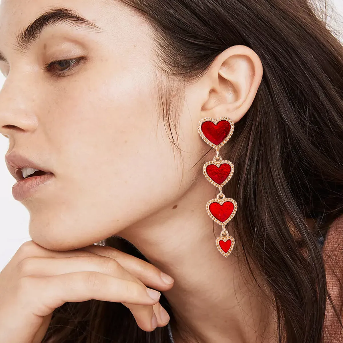 Wholesale Valentine's Day Tassels, Love Alloy Earrings