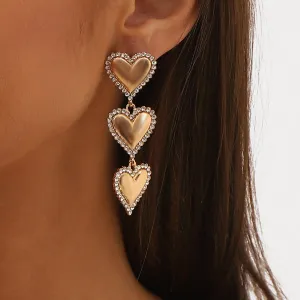 Wholesale Valentine's Day Vintage Multi-Layered Heart Earrings