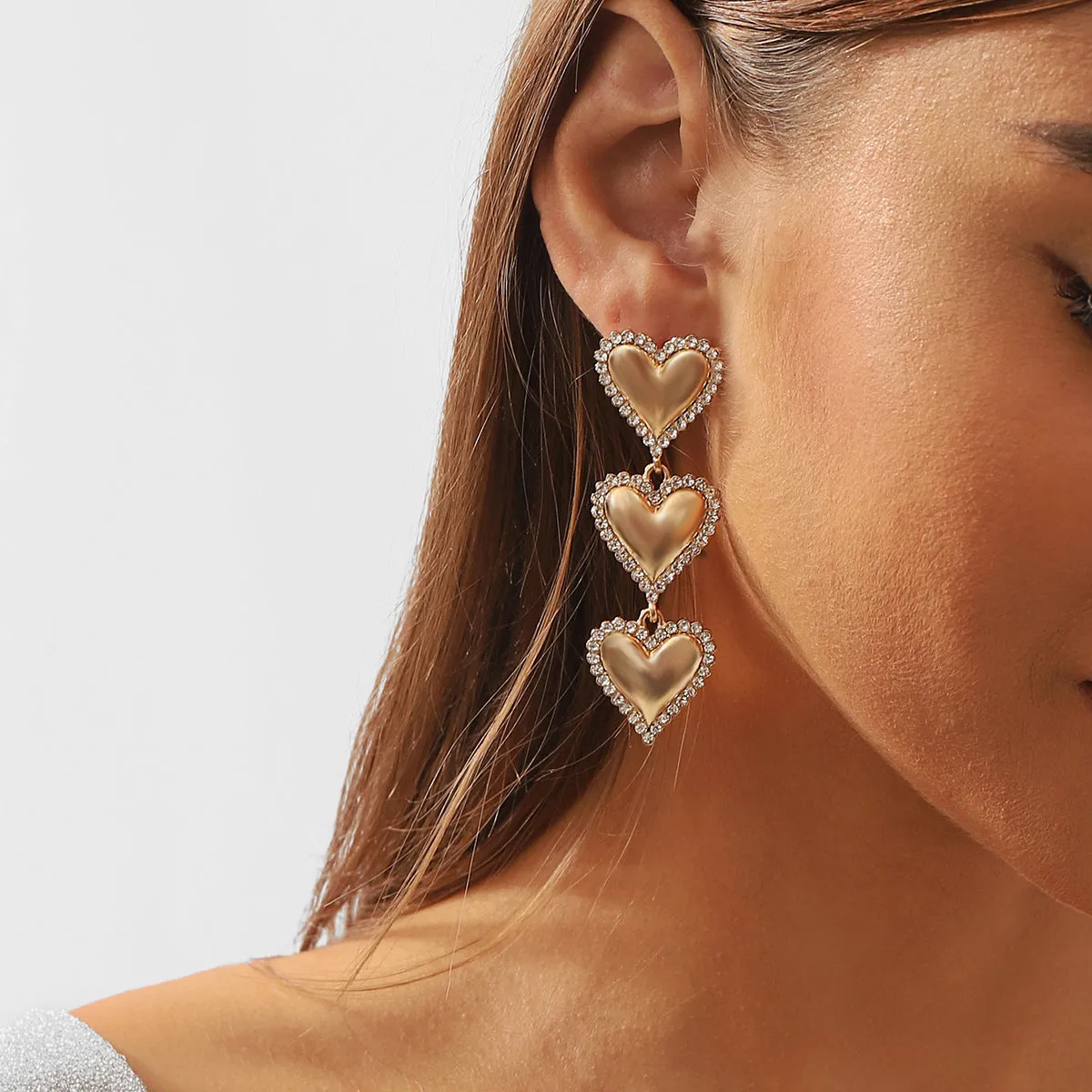 Wholesale Valentine's Day Vintage Multi-Layered Heart Earrings