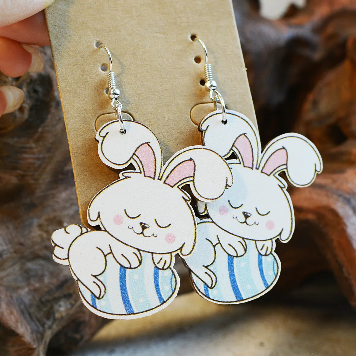 Wholesale Valentine's Day Wooden Dream Catcher Feather Earrings