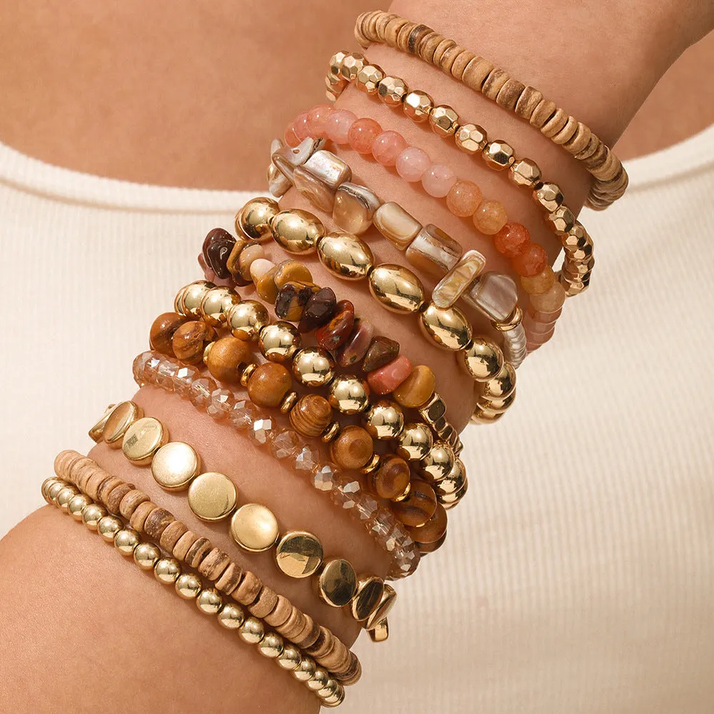 Wholesale Vintage 12-piece Bohemian handmade beaded bracelet set