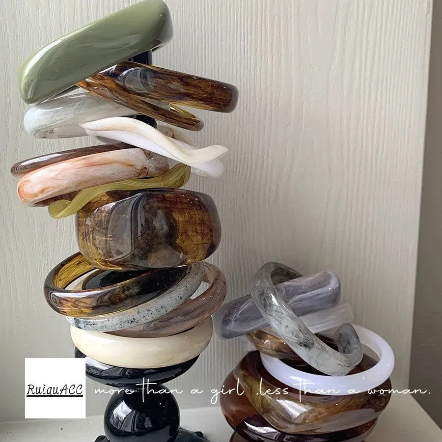 Wholesale Vintage Acrylic Geometric Irregular Ring Resin Bracelet