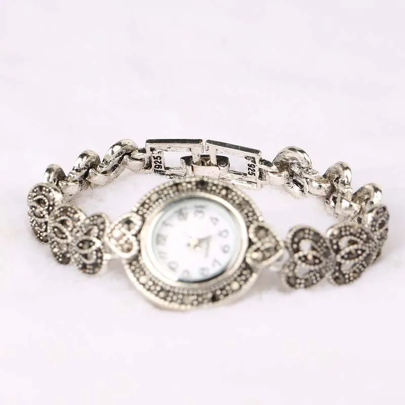 Wholesale Vintage Alloy Rhinestone Crystal Heart Bracelet Quartz Watch