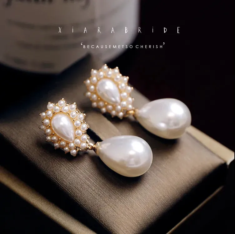 Wholesale Vintage Baroque Drop Pearl Earrings