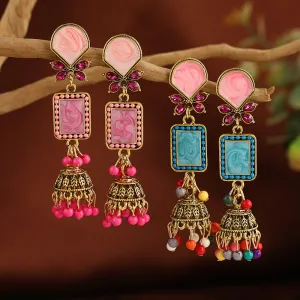 Wholesale Vintage Bell Handmade Colorful Oil Dripping Alloy Earrings