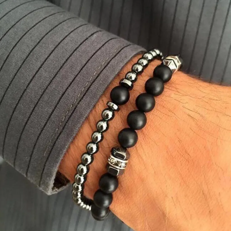 Wholesale vintage black frosted bracelet zircon crown diamond ball dice lion head beads bracelet suit