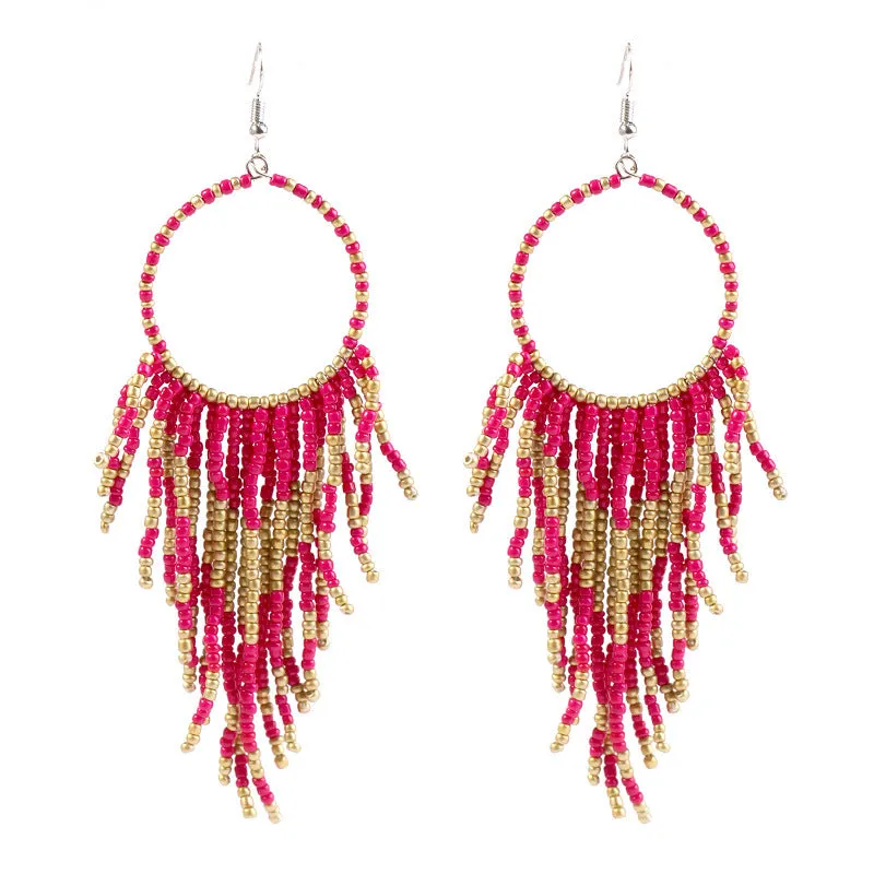 Wholesale Vintage Bohemian Long Bead Earrings