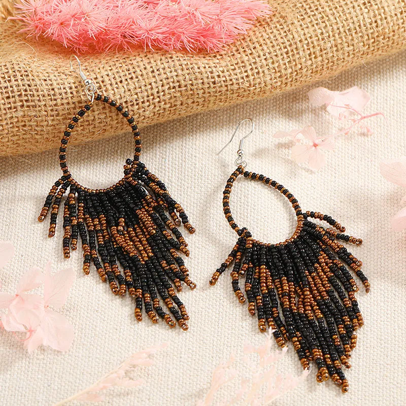 Wholesale Vintage Bohemian Long Bead Earrings