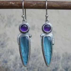Wholesale Vintage Bohemian Moonstone Alloy Earrings