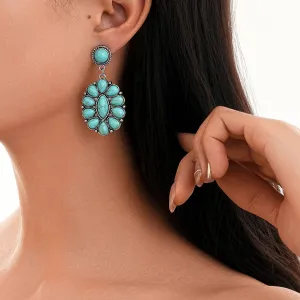 Wholesale Vintage Bohemian Turquoise Geometric Stud Earrings