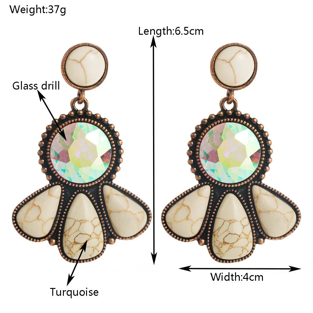 Wholesale Vintage Bohemian Turquoise Stud Earrings