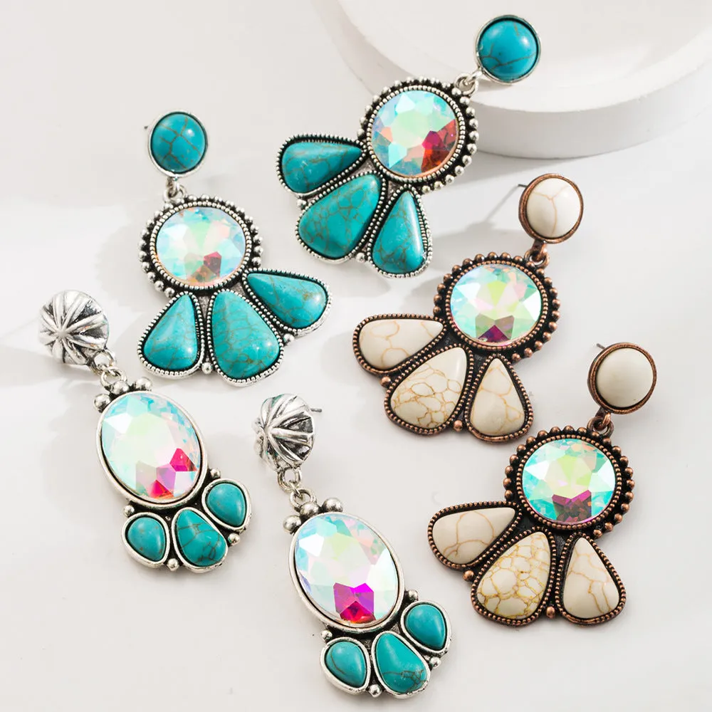 Wholesale Vintage Bohemian Turquoise Stud Earrings