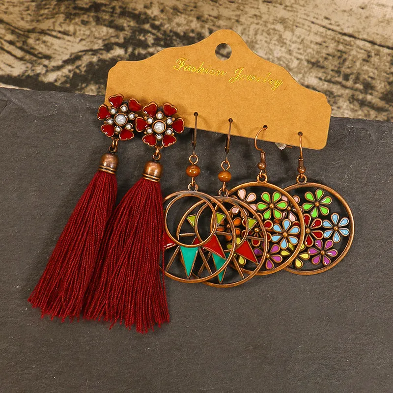 Wholesale Vintage Boho Tassel Set Earrings