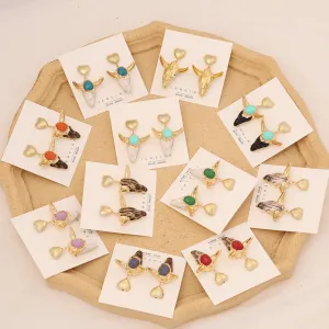 Wholesale Vintage Bull Head Temperament Stainless Steel Earrings