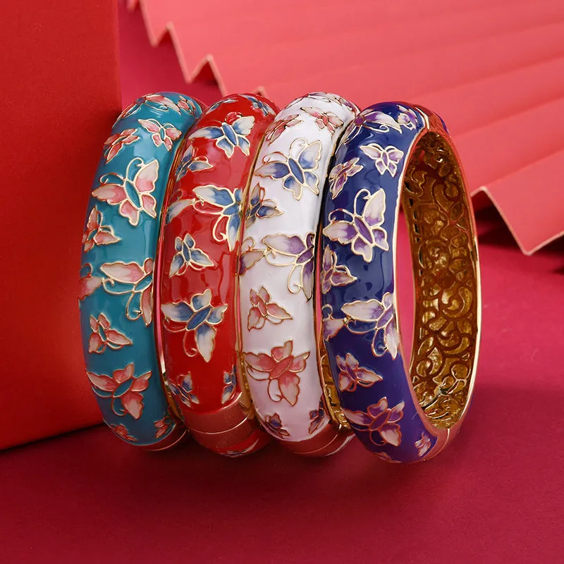 Wholesale Vintage Butterfly Hollow Enamel Bracelet
