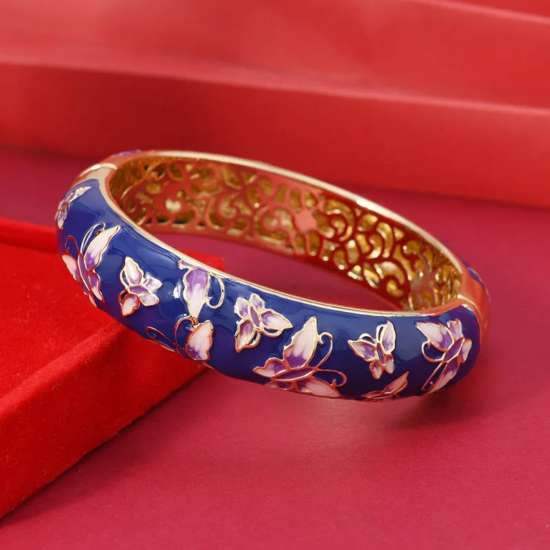 Wholesale Vintage Butterfly Hollow Enamel Bracelet