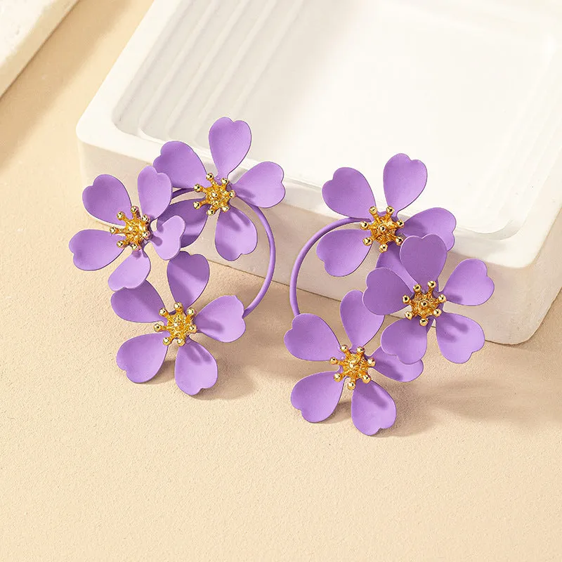 Wholesale Vintage Camellia Earrings Studs