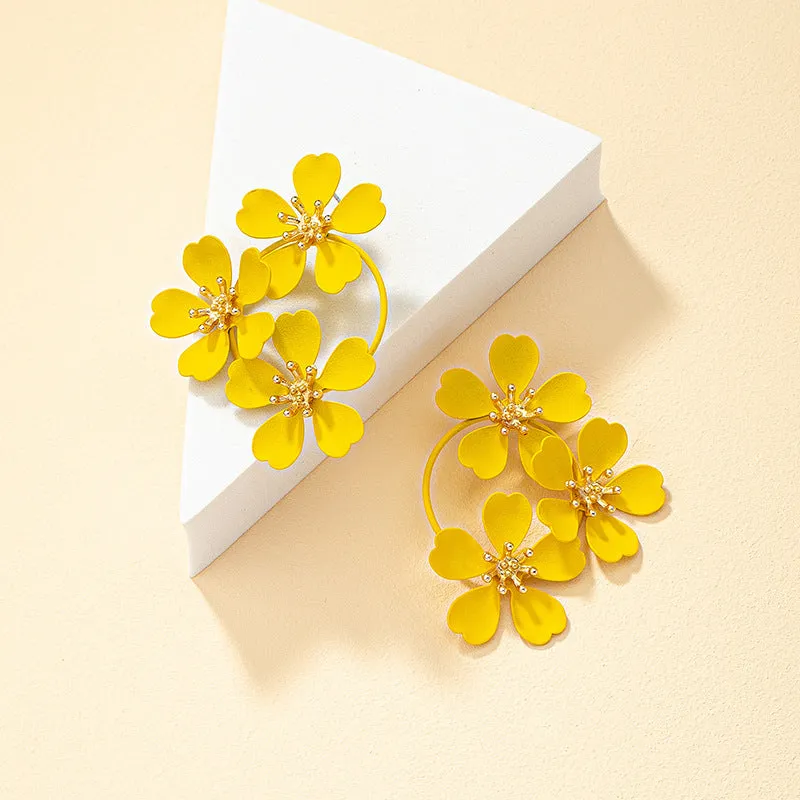 Wholesale Vintage Camellia Earrings Studs