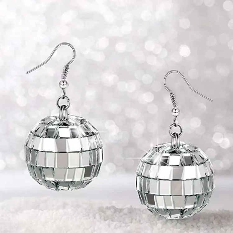 Wholesale Vintage Christmas Ball Mirror Earrings