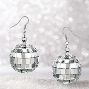 Wholesale Vintage Christmas Ball Mirror Earrings