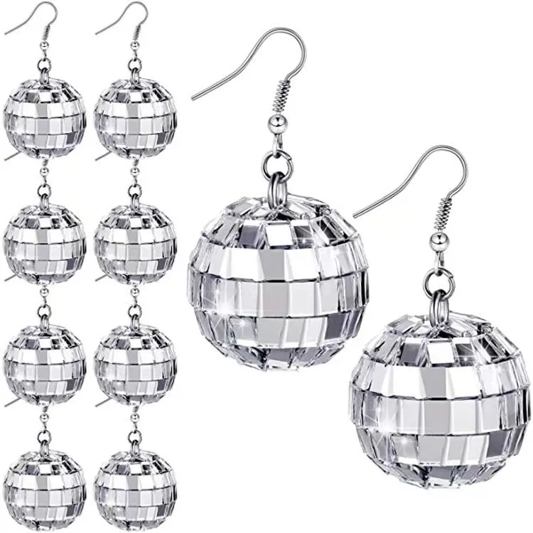 Wholesale Vintage Christmas Ball Mirror Earrings