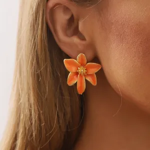 Wholesale Vintage Colored Enamel Flower Earrings