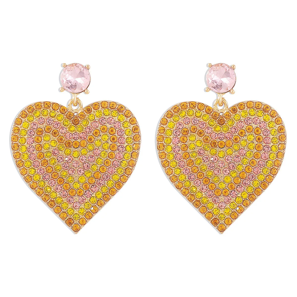 Wholesale Vintage Creative Heart Shaped Rhinestone Earrings