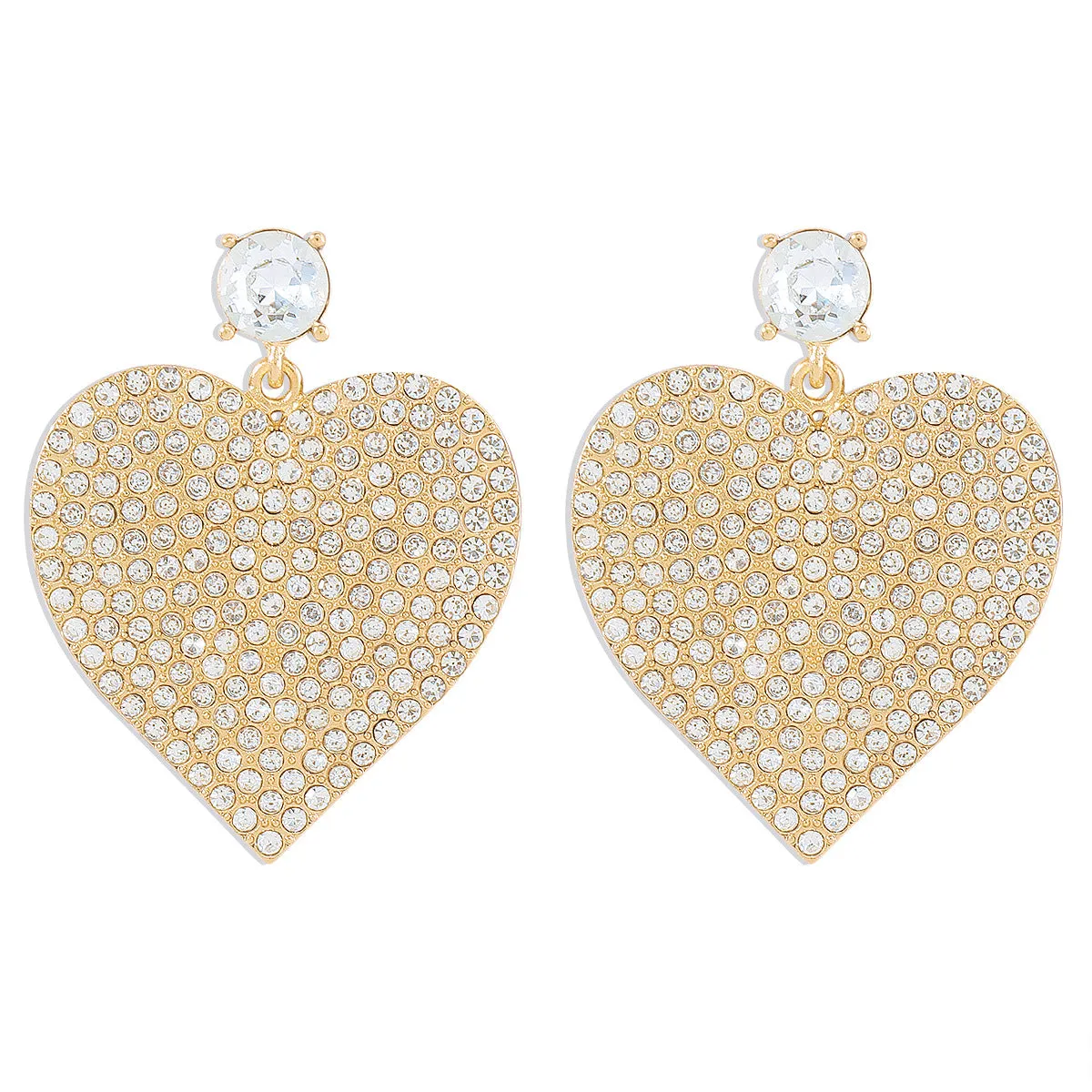Wholesale Vintage Creative Heart Shaped Rhinestone Earrings
