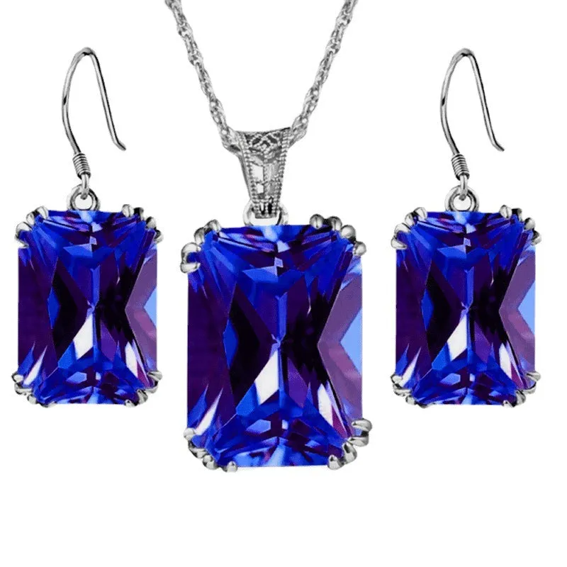 Wholesale Vintage Crystal Alloy Earrings Jewelry Set