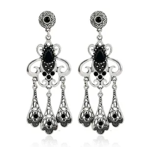 Wholesale Vintage Diamond Tassels Alloy Earrings