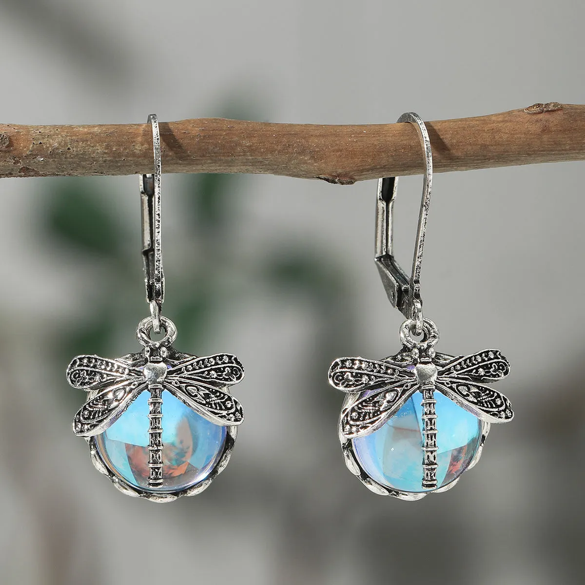 Wholesale Vintage Dragonfly Green Bohemian Earrings