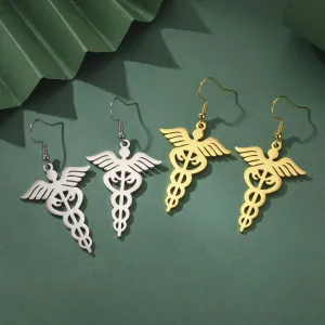 Wholesale Vintage ear hook 304 stainless steel scepter pendant earrings