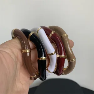 Wholesale Vintage enamel oil drip irregular wave open bracelet