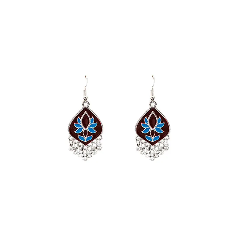 Wholesale Vintage Ethnic Style Bell Tassel Hollowed Out Alloy Earrings