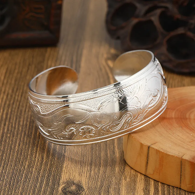 Wholesale Vintage Ethnic Style Miao Silver Bracelet